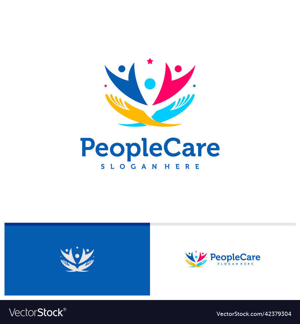 People care logo template creative care Royalty Free Vector