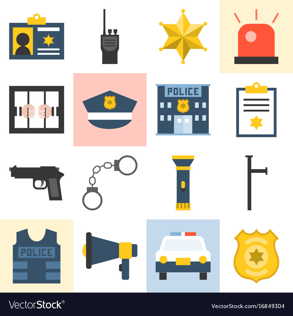 Police Icon Set - Law Enforcement Symbols