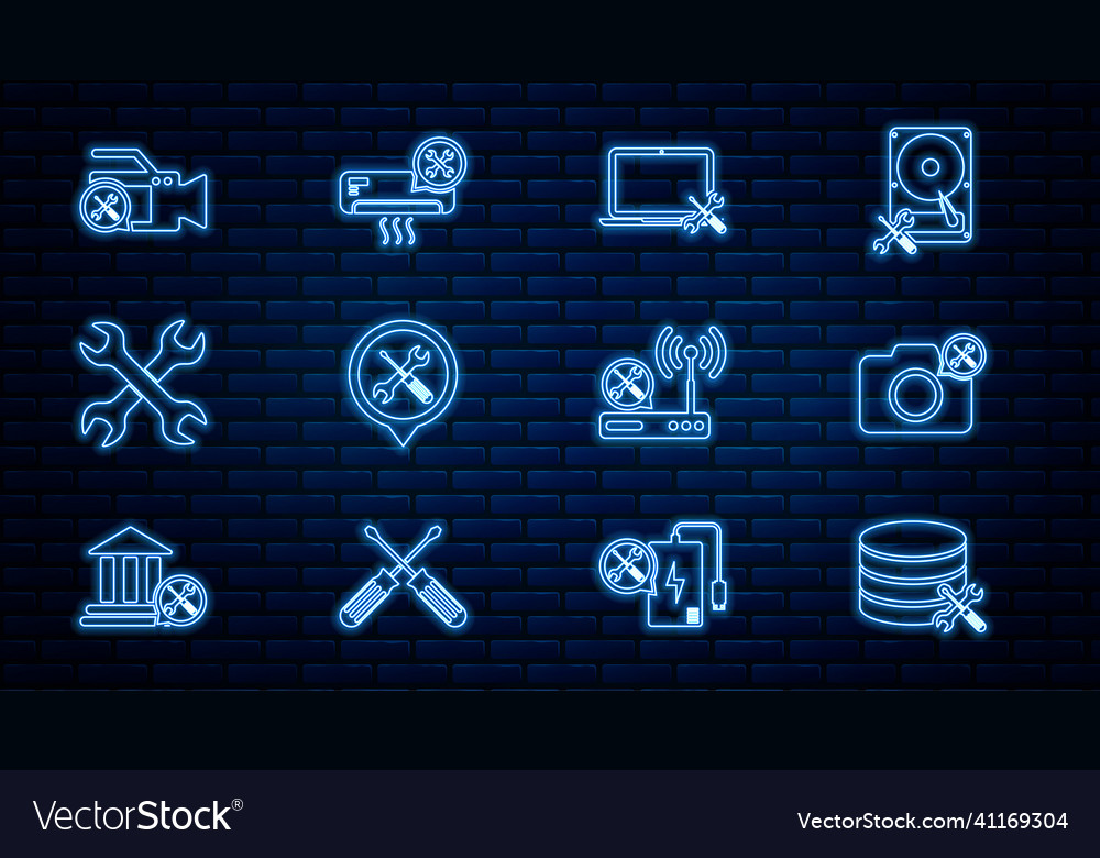 Set line database server service photo camera