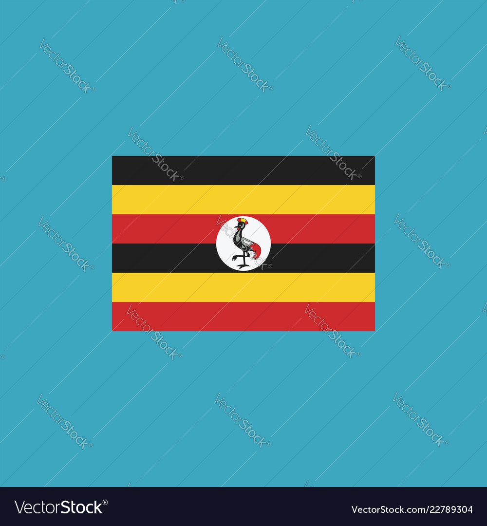 Uganda flag icon in flat design Royalty Free Vector Image