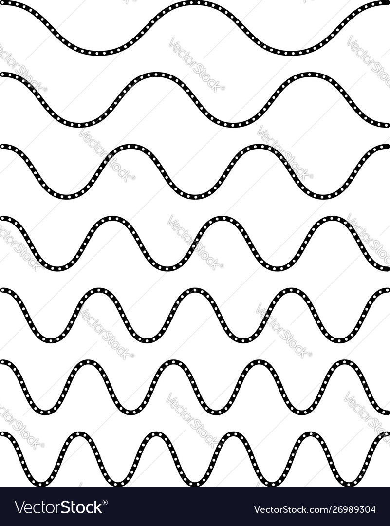 Wavy billow zigzag line element set lines Vector Image Wavy billow zigzag line element set lines