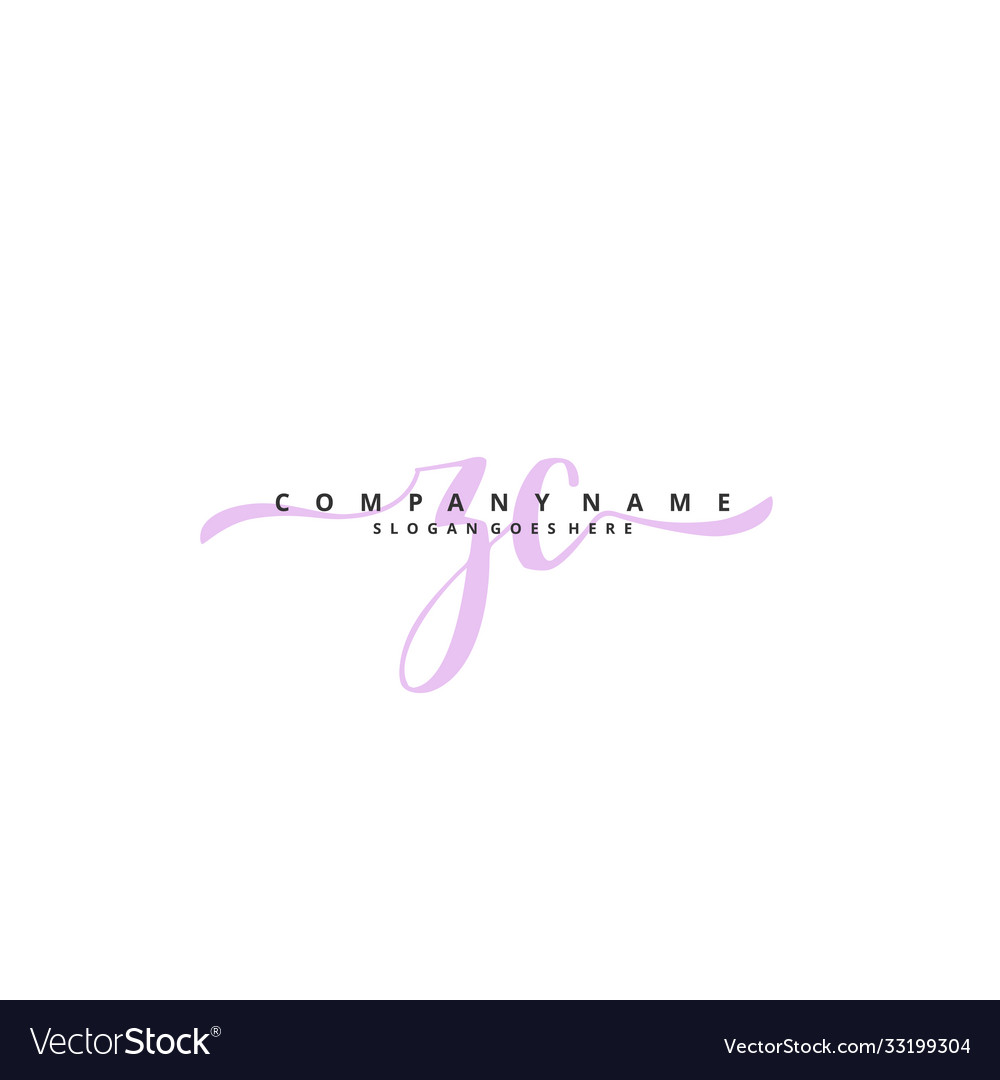 Z c zc initial handwriting and signature logo vector image Z c zc initial handwriting and signature logo