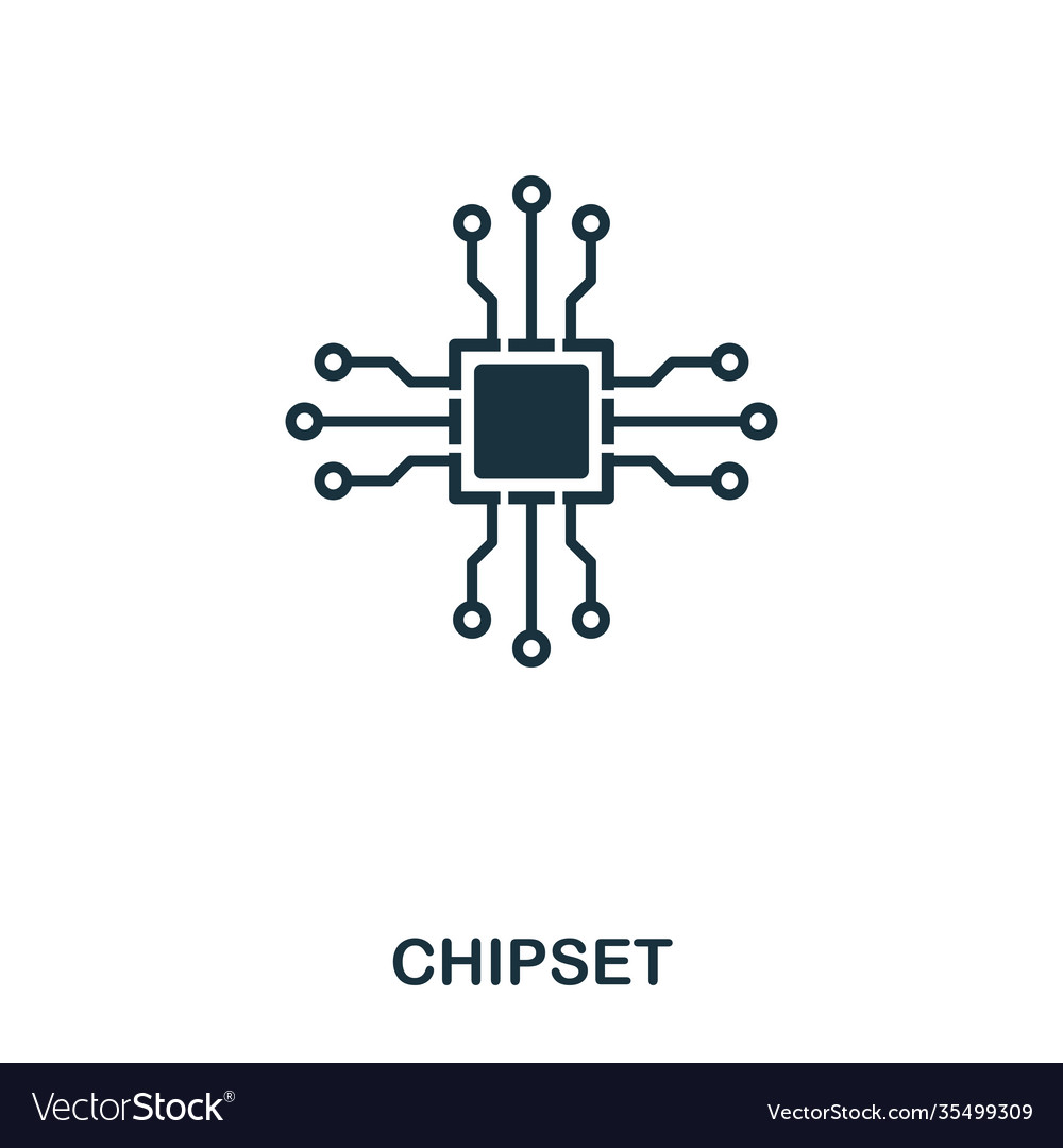 Chipset icon line style design ui