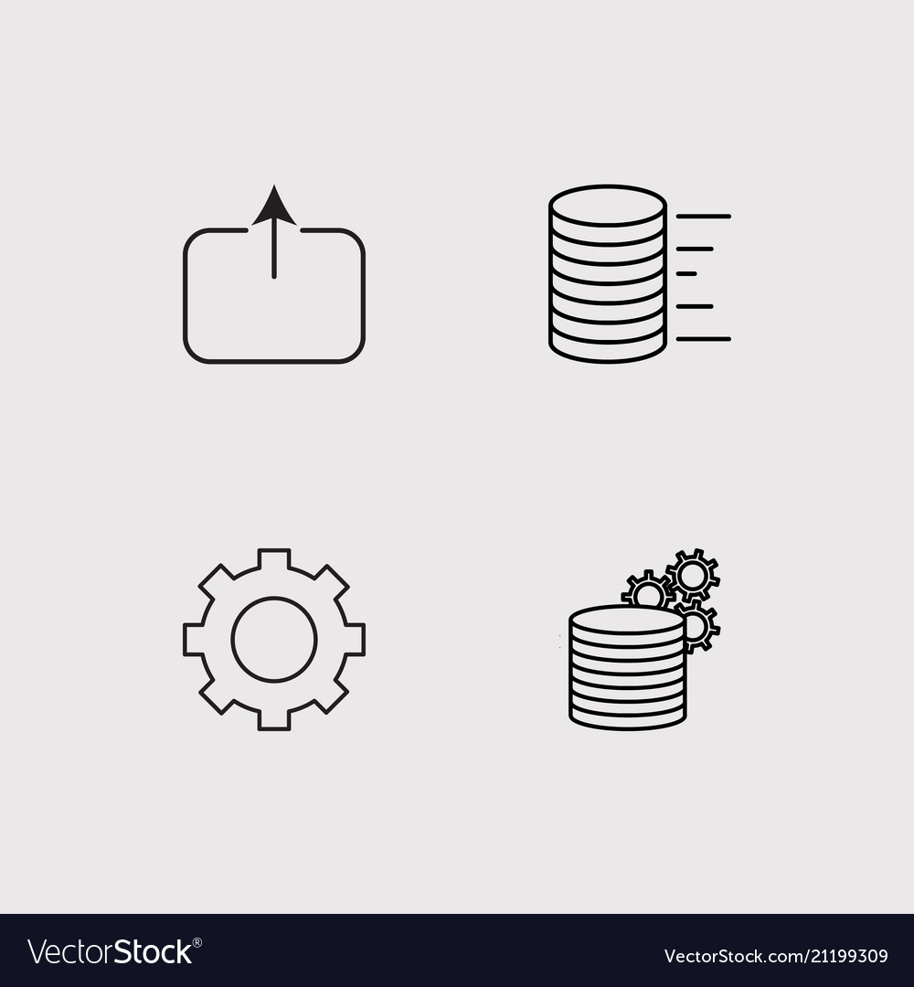 Data analytics simple linear icons set outlined