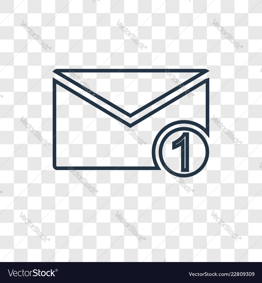 Email concept linear icon isolated on transparent vector image Email concept linear icon isolated on transparent