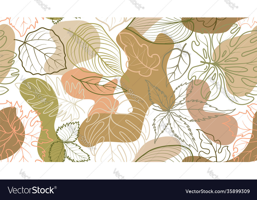 Floral seamless pattern with leaves abstract