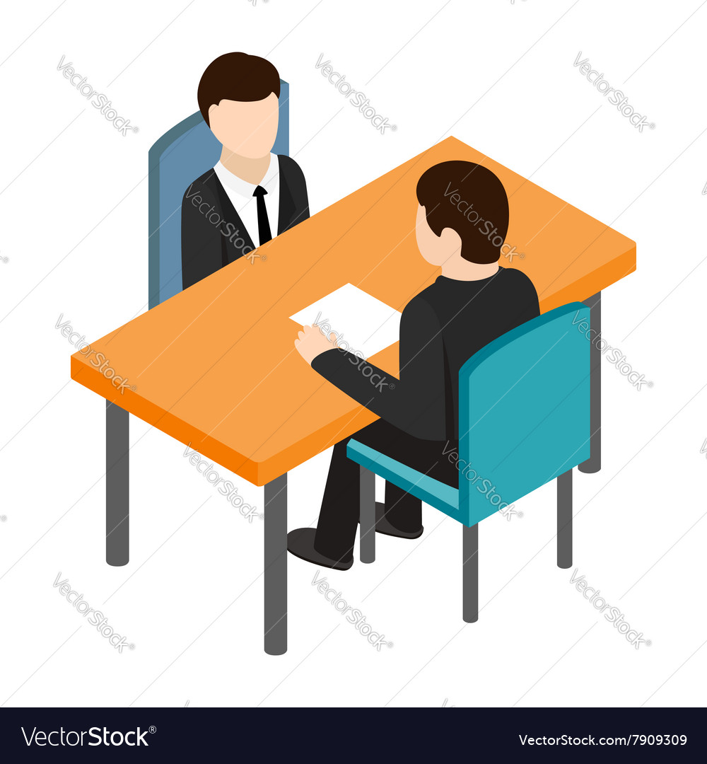 Job interview icon isometric 3d style Royalty Free Vector