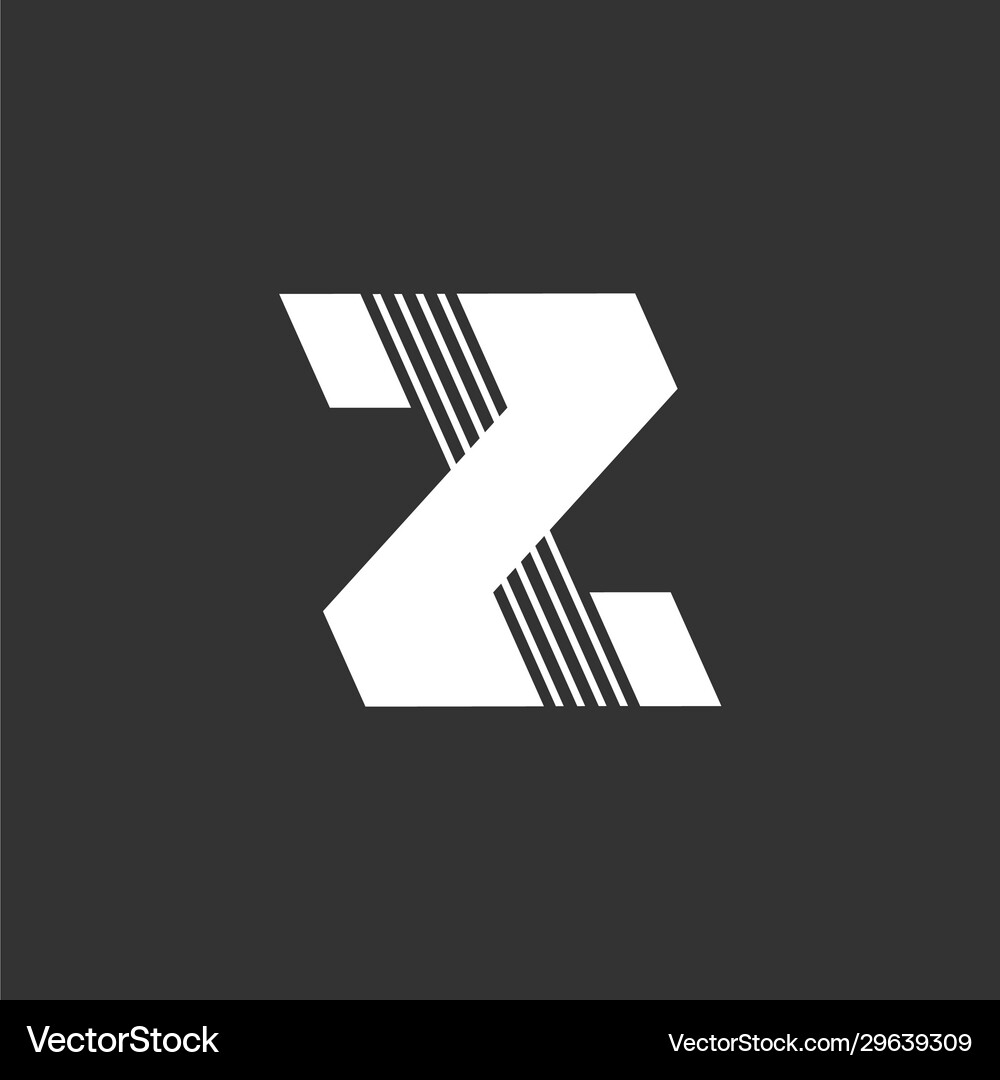 Letter z stripes geometric logo Royalty Free Vector Image
