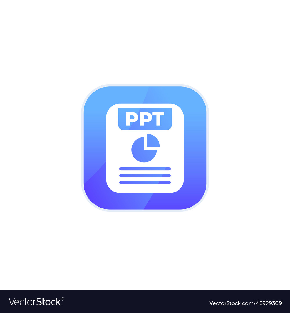 Ppt file icon for apps presentation and slides