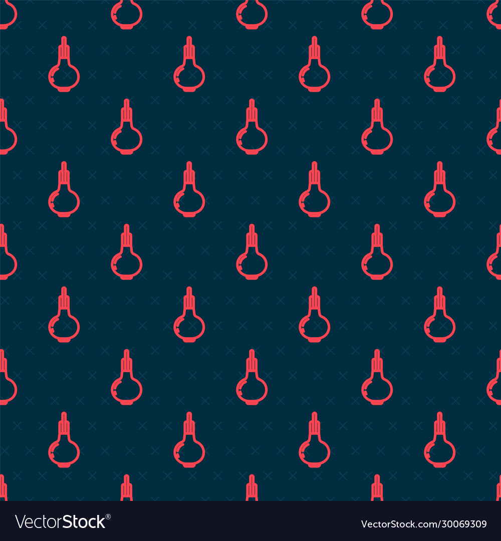 Red line onion icon isolated seamless pattern