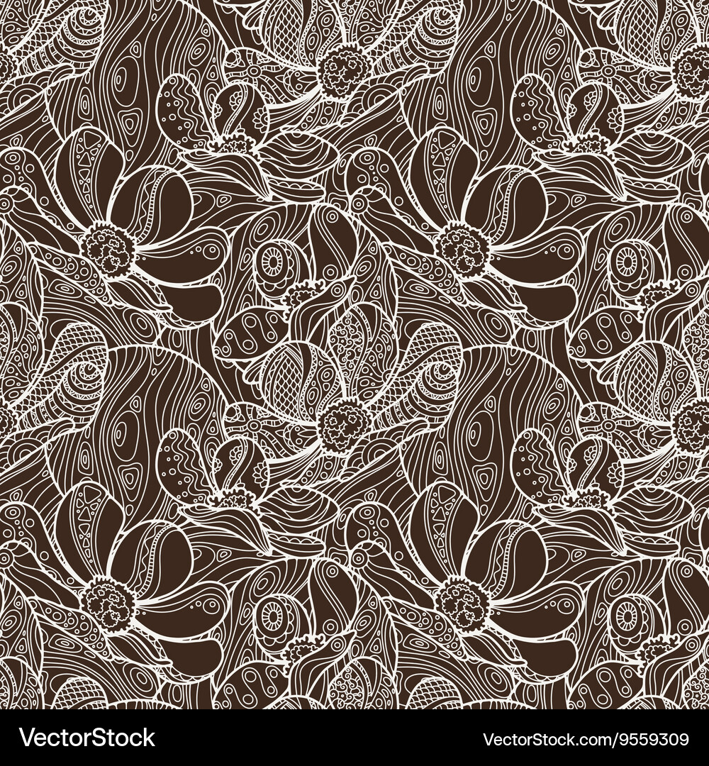 Seamless floral entangle pattern Royalty Free Vector Image