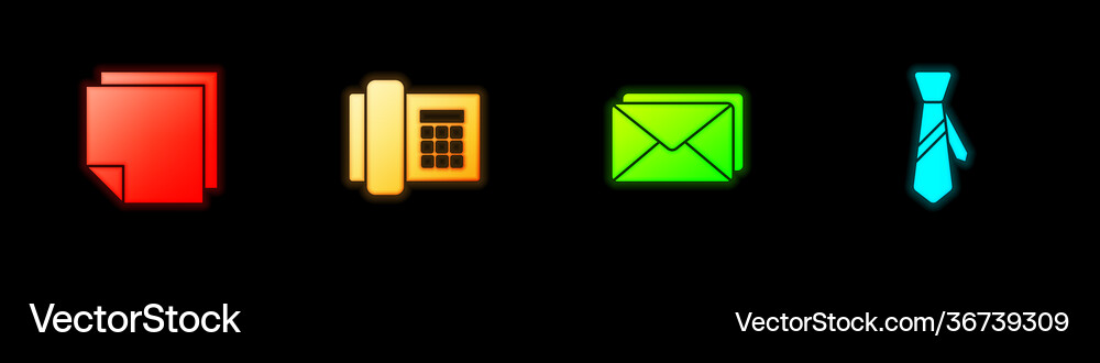 Set post note stickers telephone envelope Vector Image