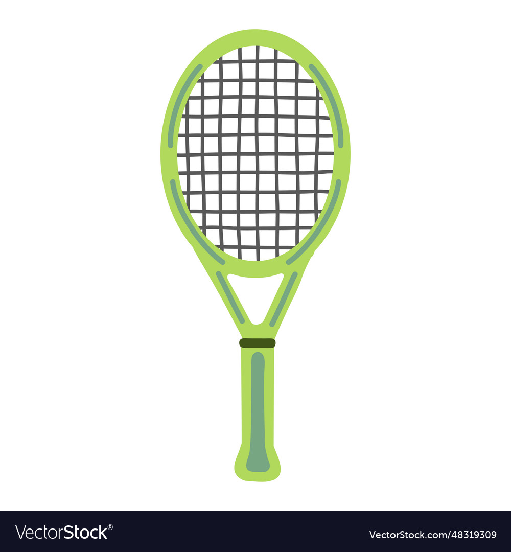 Tennis racket isolated on white flat sport