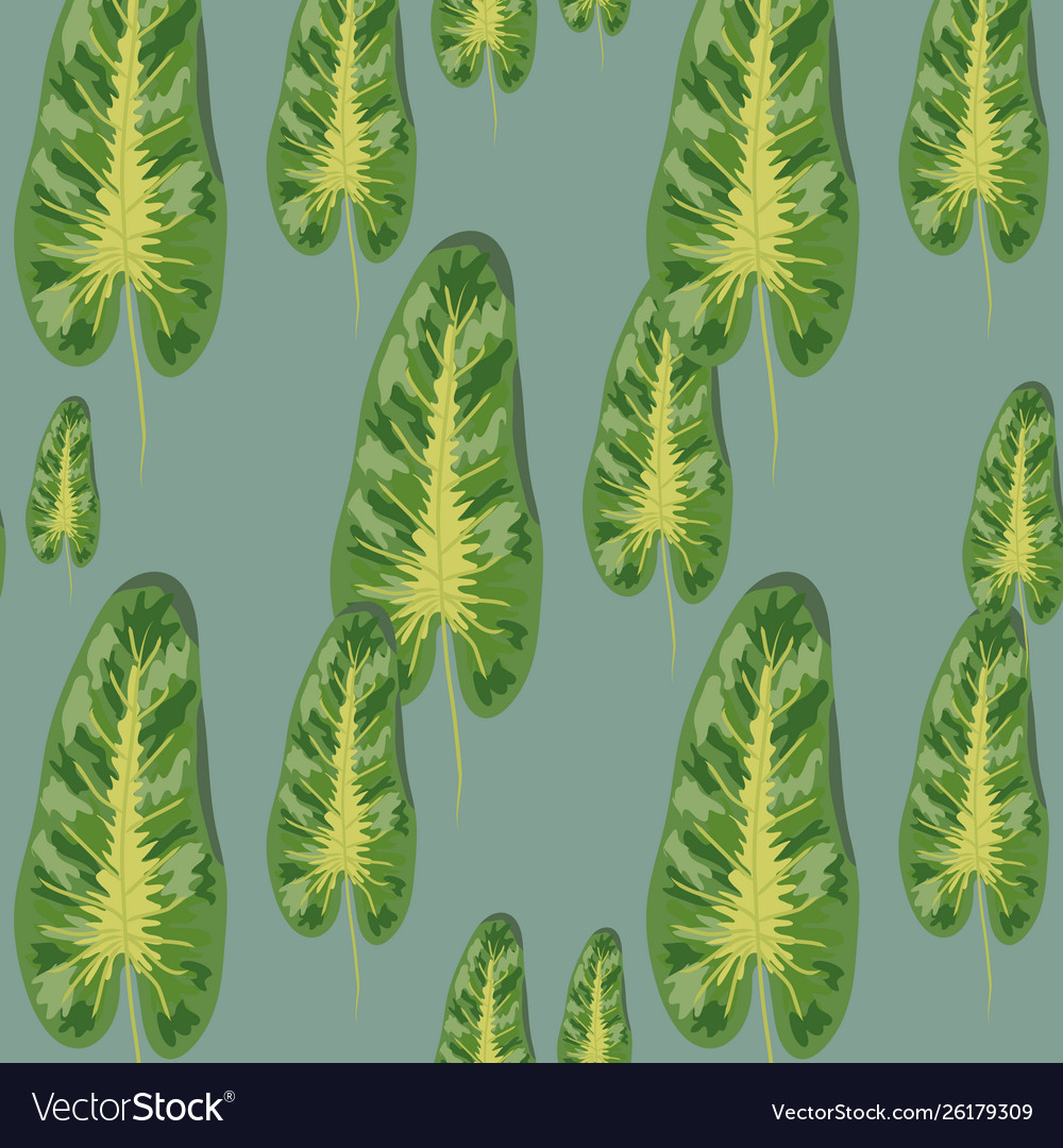 Tropical plants seamless pattern foliage