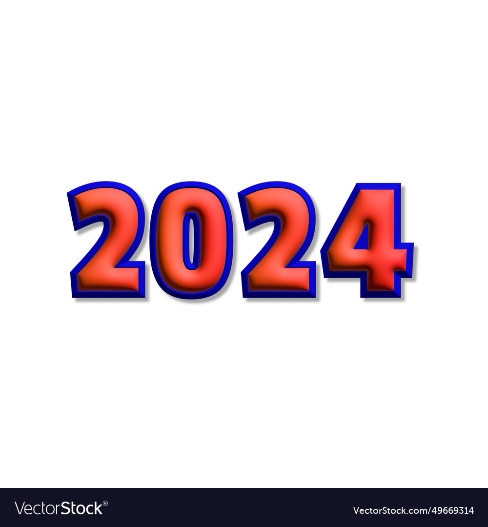 2024 graphic number design creative Royalty Free Vector