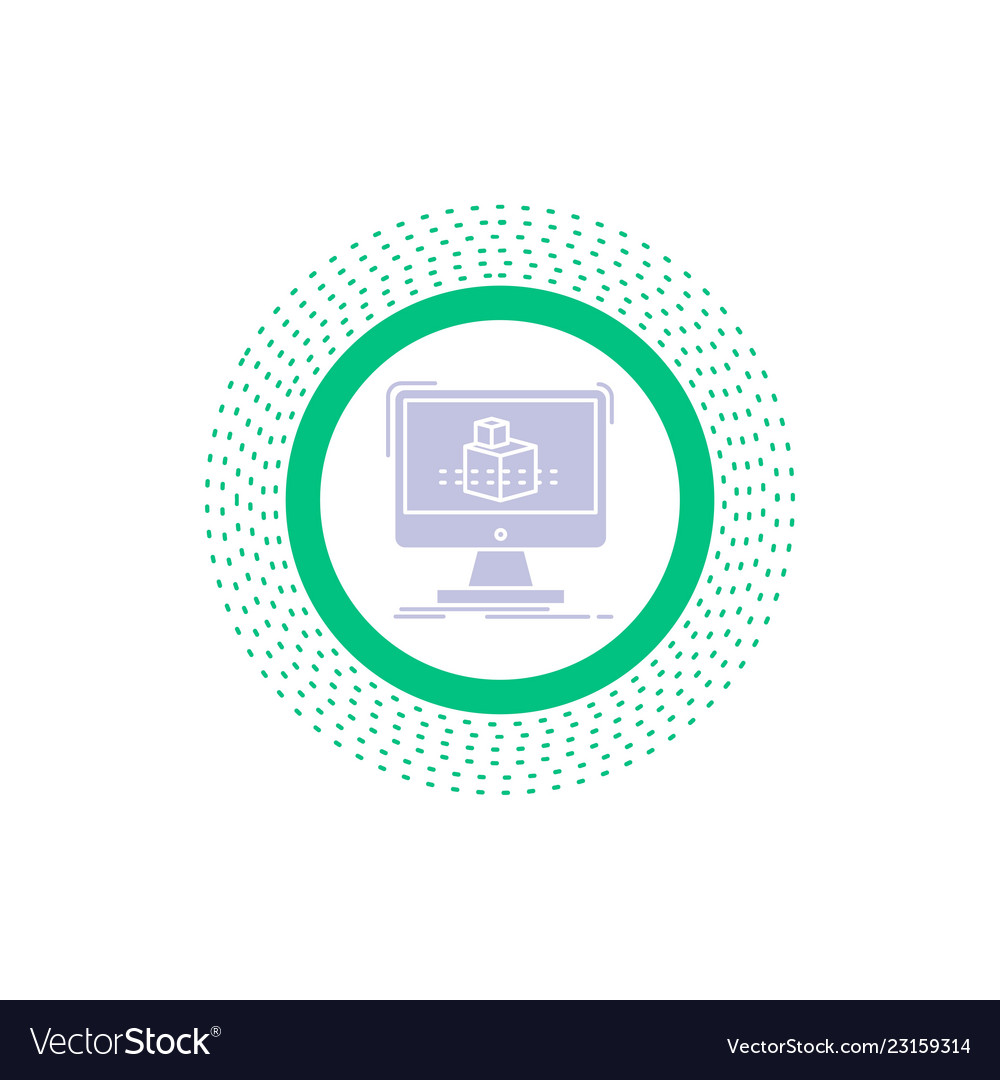 3d cube dimensional modelling sketch glyph icon vector image 3d cube dimensional modelling sketch glyph icon