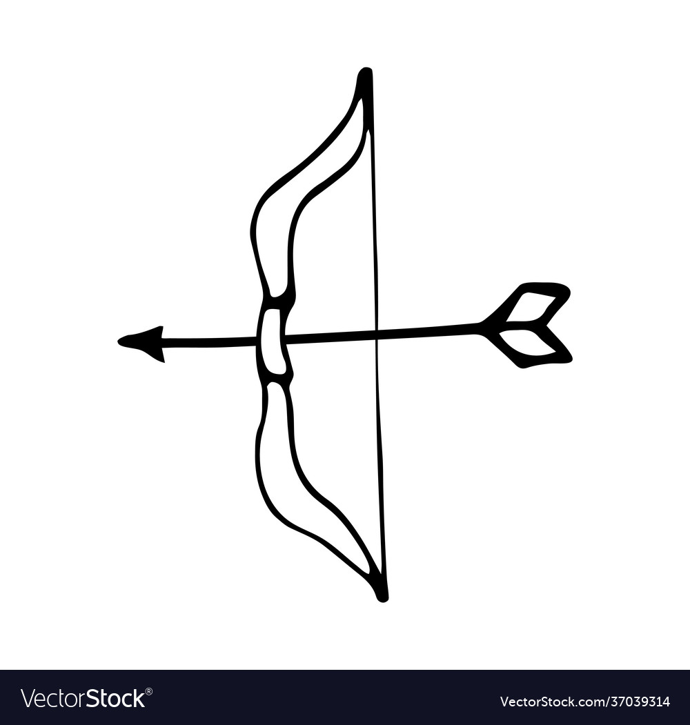 Bow and arrow isolated on white Royalty Free Vector Image