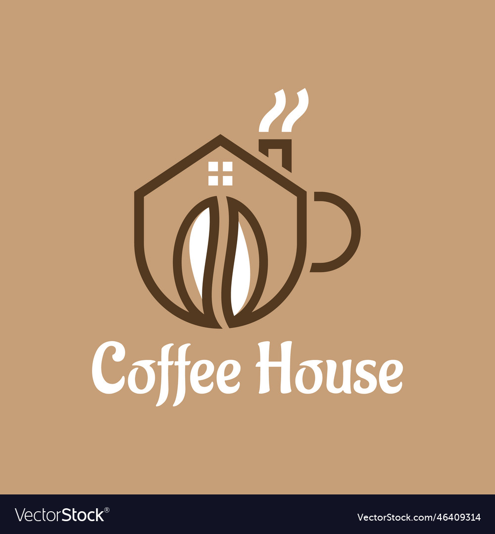 Coffee house tea shop cup mug drinks cafe logo Vector Image