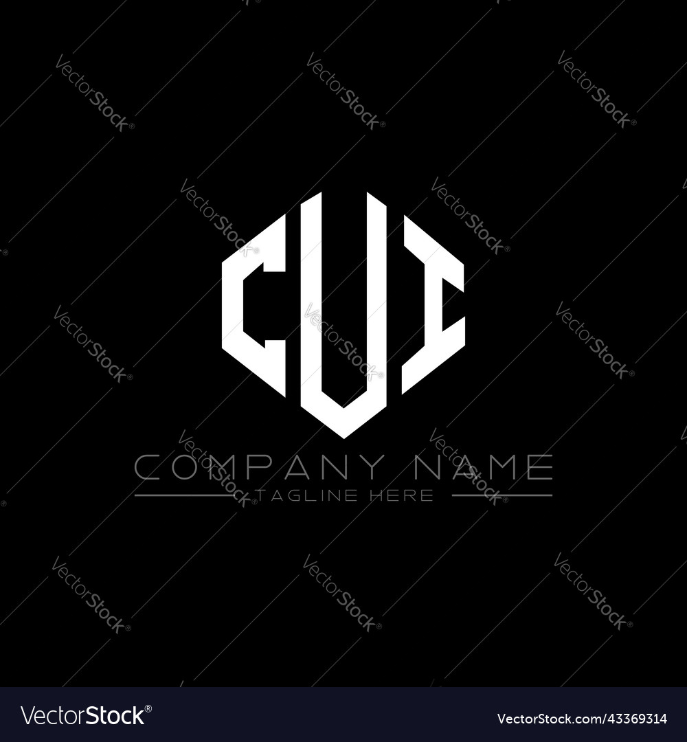 Cui letter logo design with polygon shape