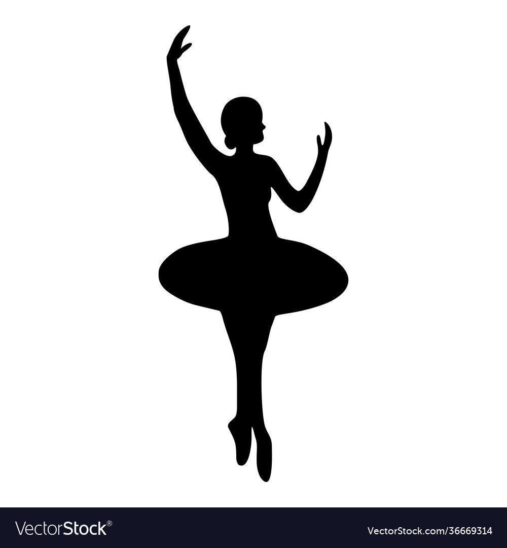 Dance girl silhouette isolated on white background