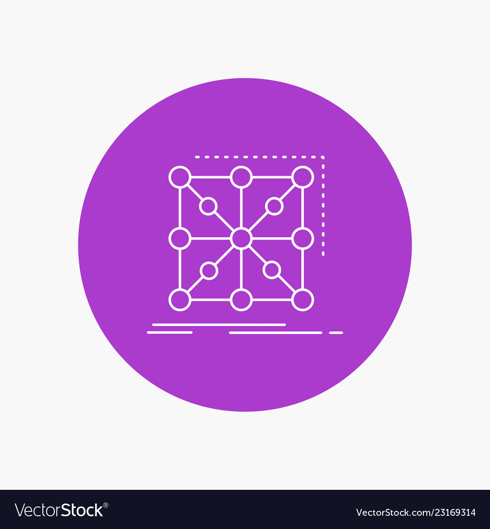 Data framework app cluster complex white line vector image Data framework app cluster complex white line
