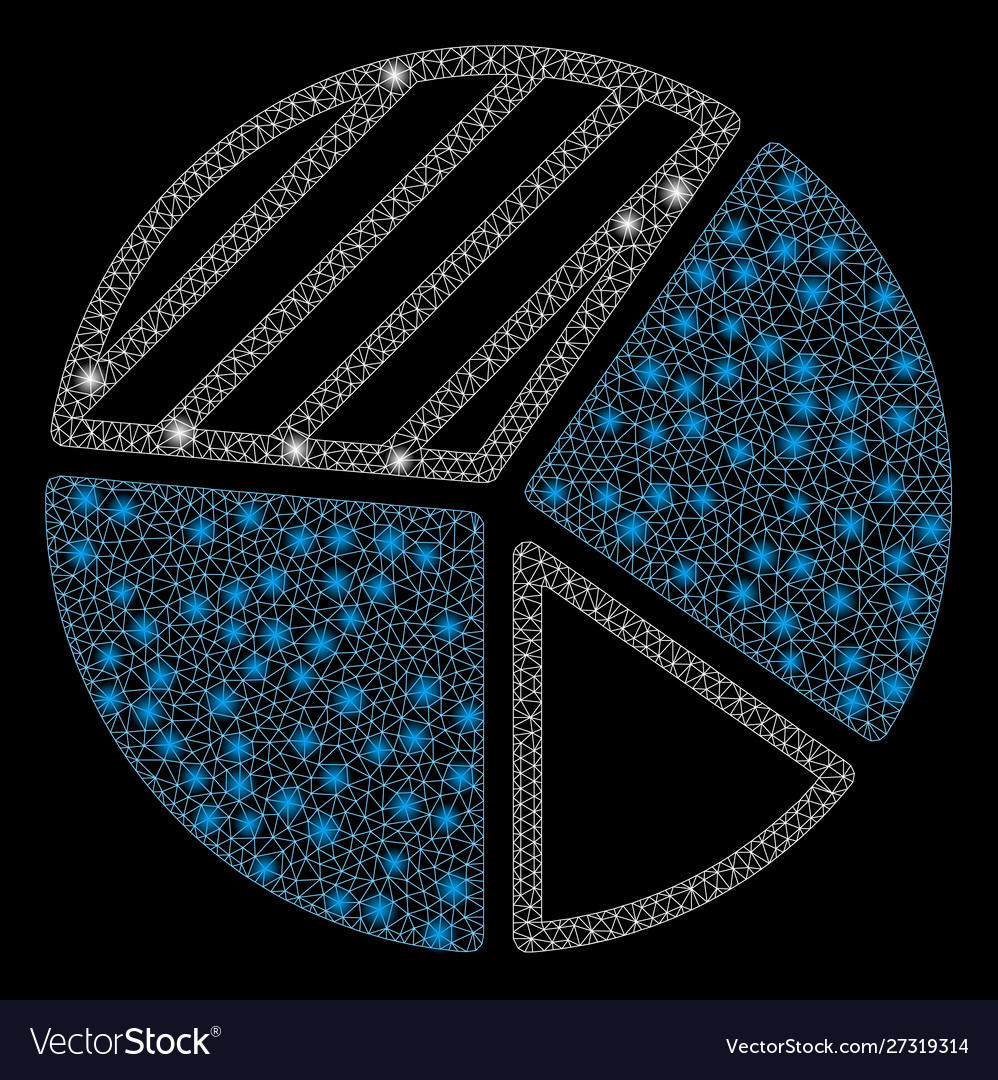 Glossy mesh 2d pie chart with light spots