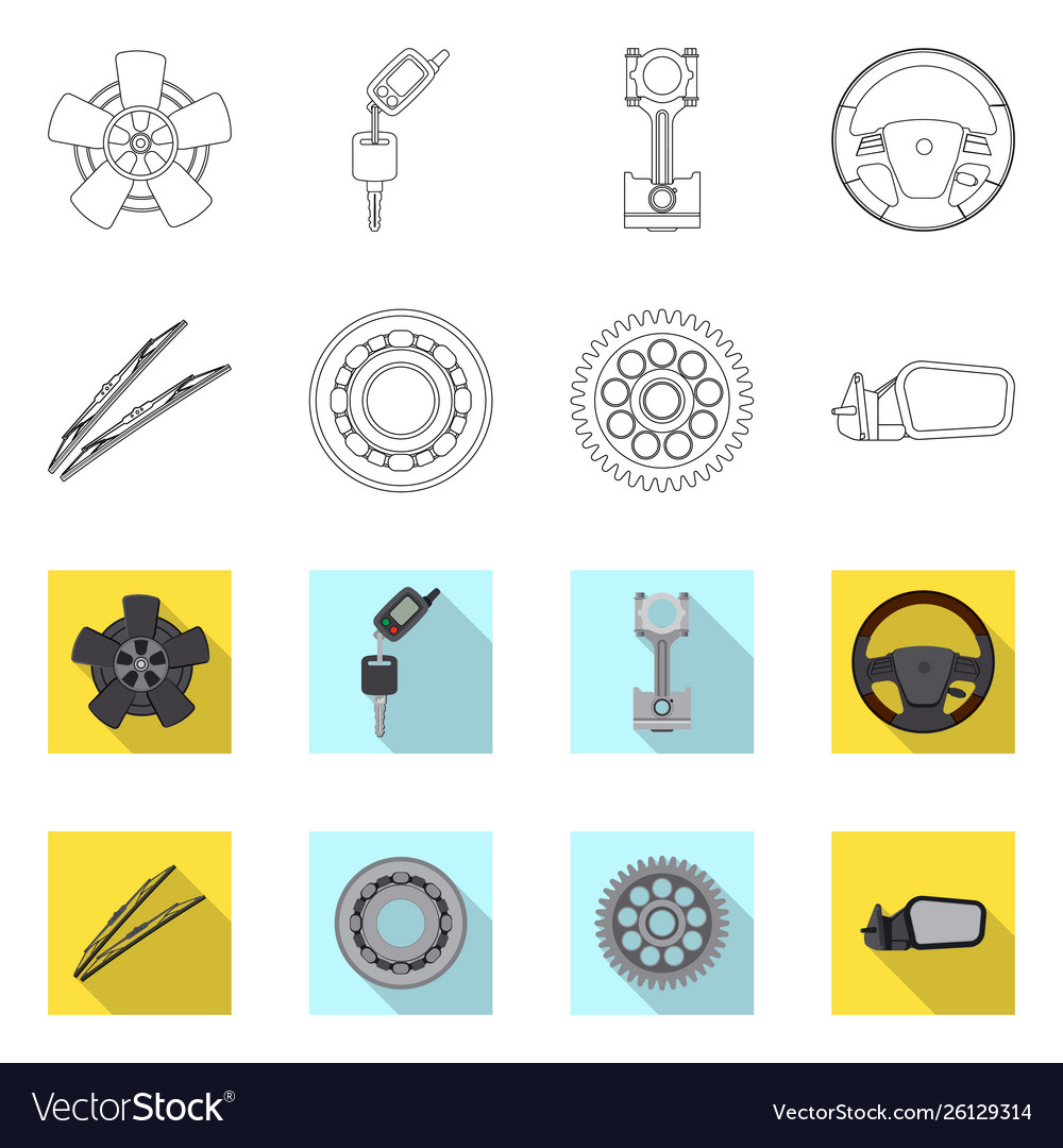Isolierte Objekt Auto und Teilzeichen Sammlung vector image Isolierte Objekt Auto und Teilzeichen Sammlung