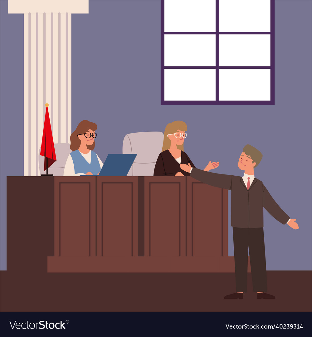 Judge lawyer in courthouse Royalty Free Vector Image