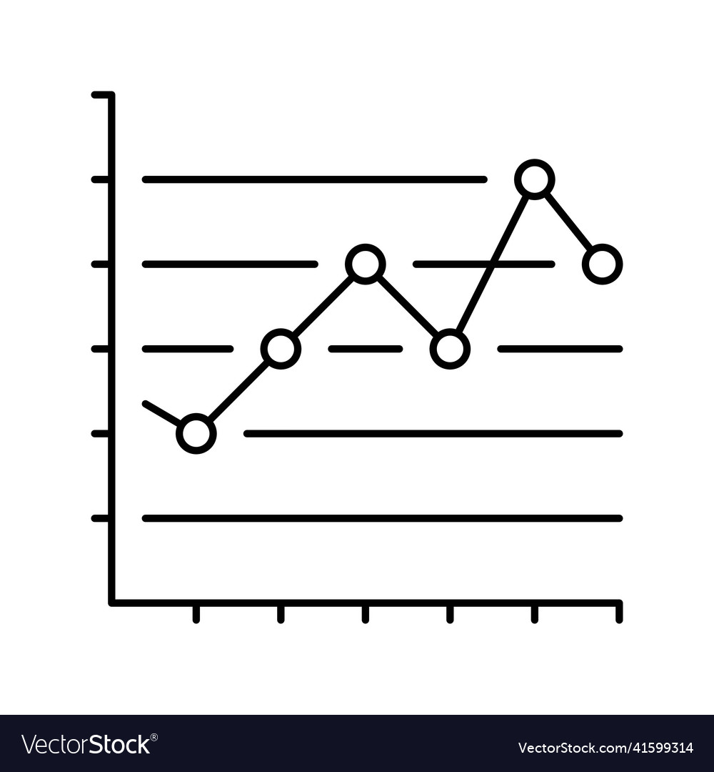 Line graph icon vector image Line graph icon