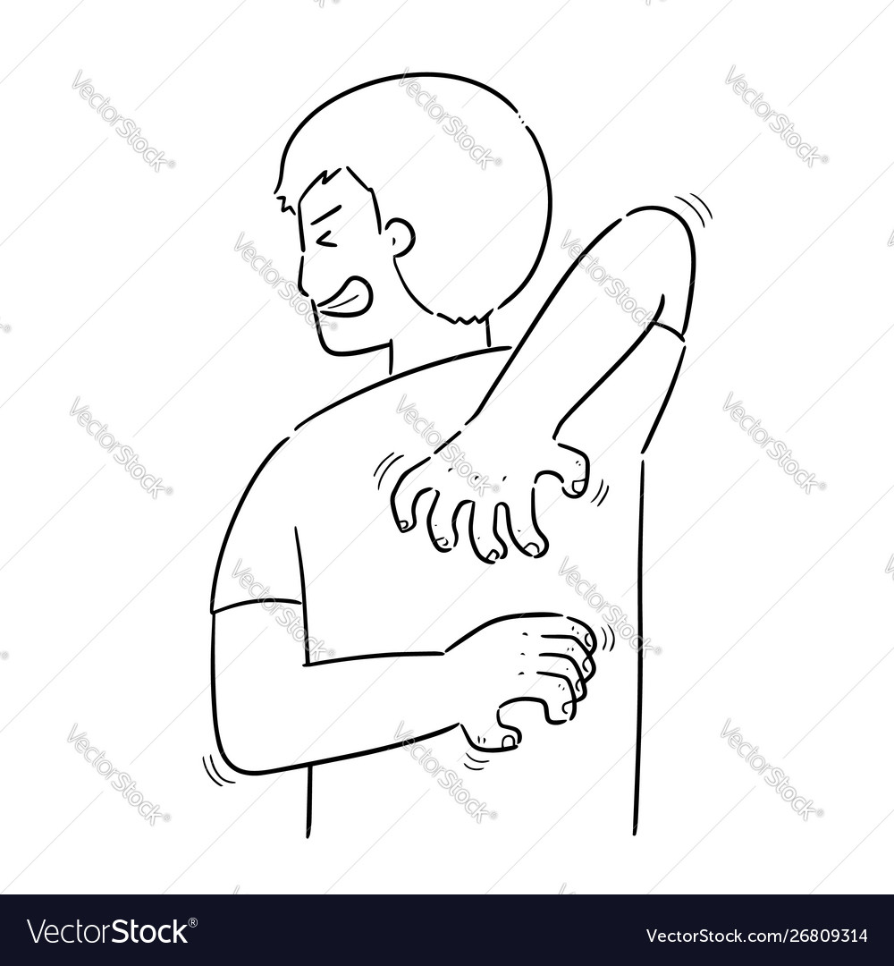 Man scratching back