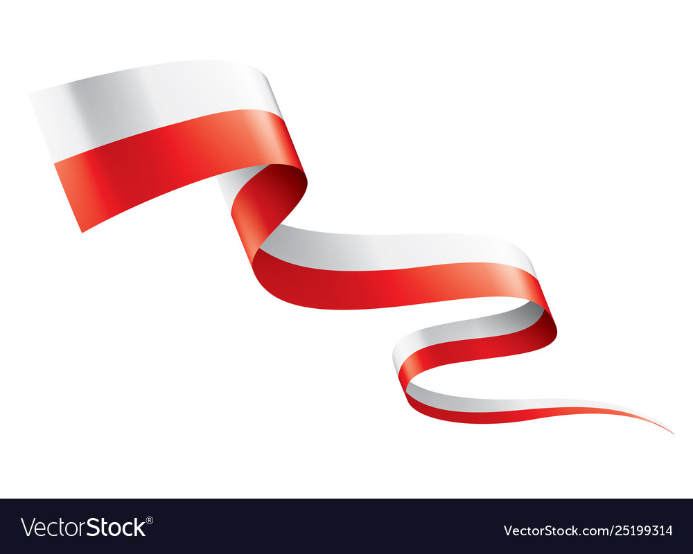 Poland flag on a white Royalty Free Vector Image