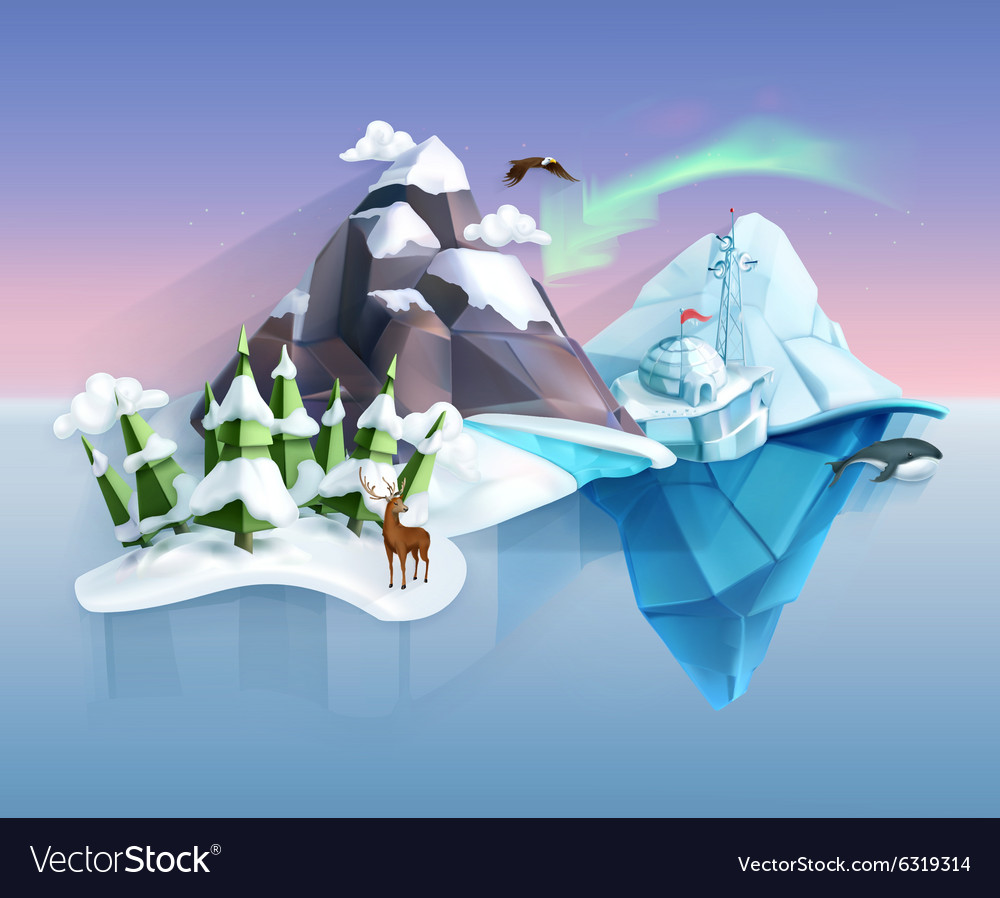 Polar nature winter wonderland Royalty Free Vector Image