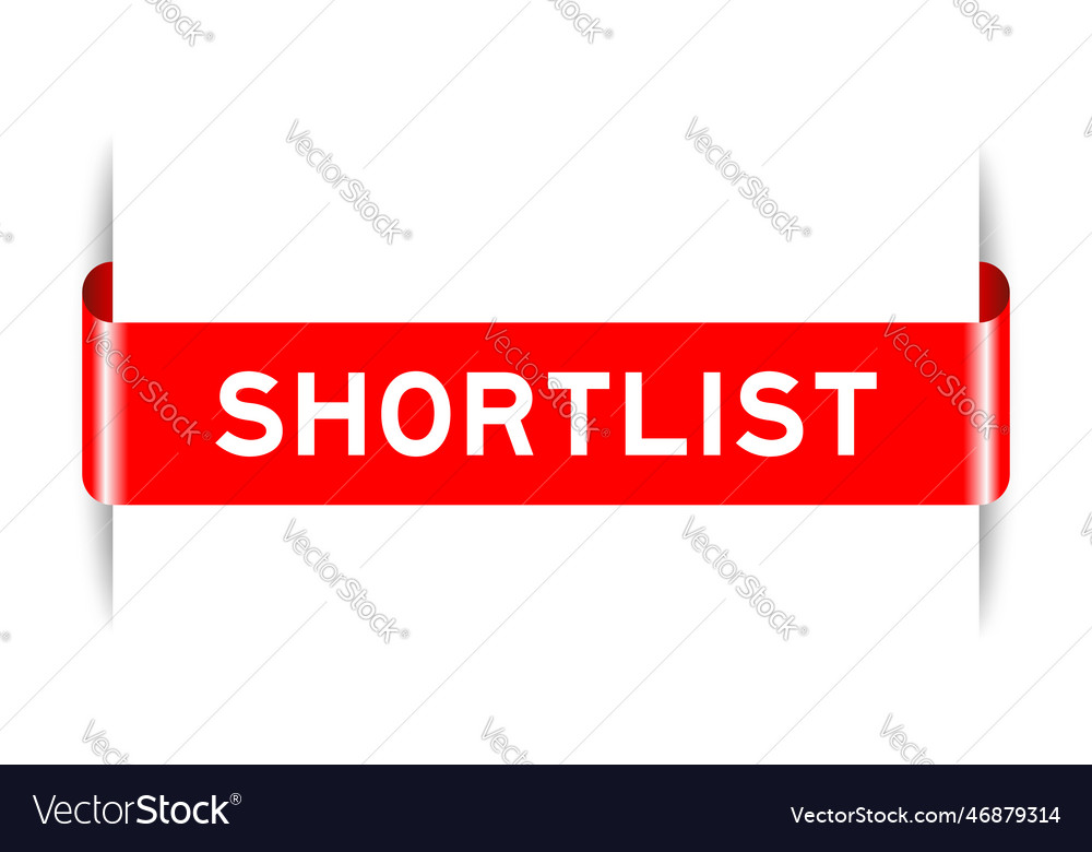 Red color inserted label banner with word