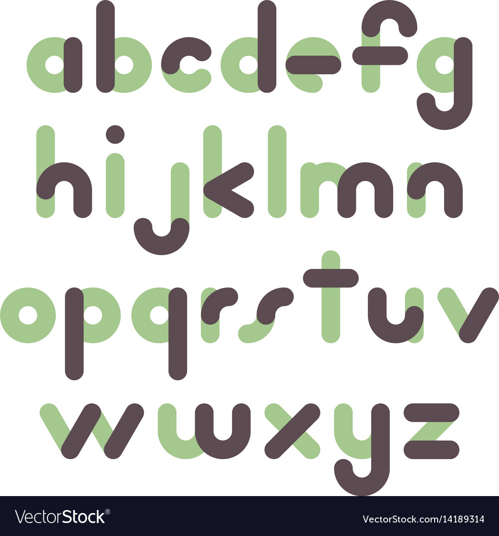 Rounded Font Letters - Two Tone