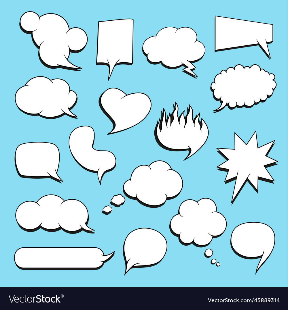 Set Of Comic Speech Bubbles Royalty Free Vector Image 9401