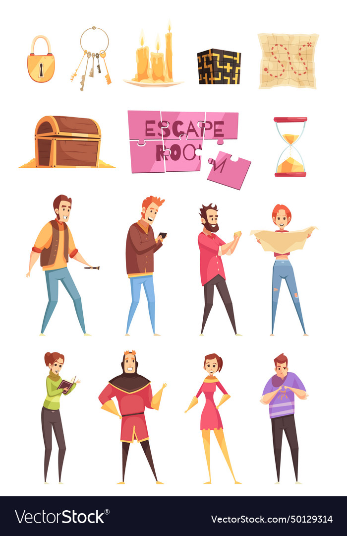 Smart game decorative icons set Vector Image Smart game decorative icons set