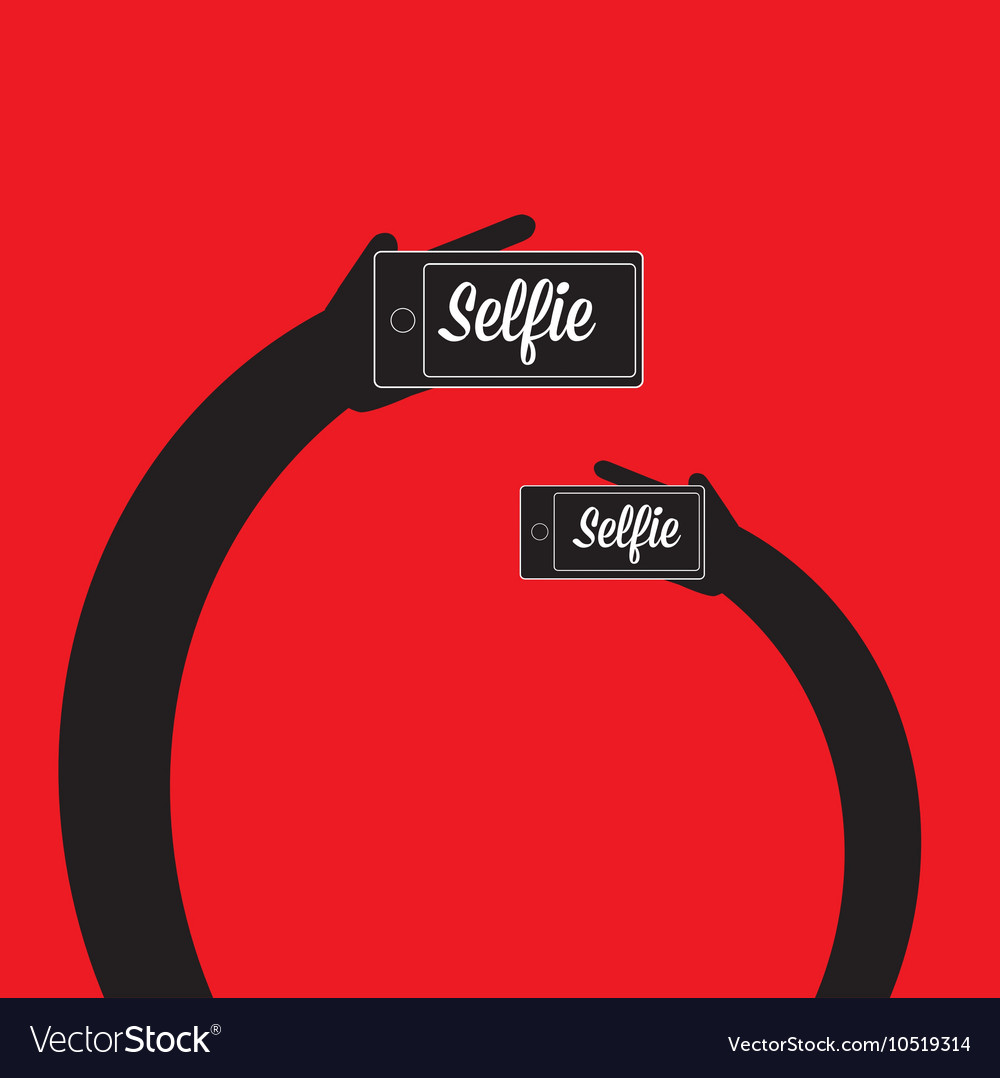 Taking selfie photo on smart phone concept icon