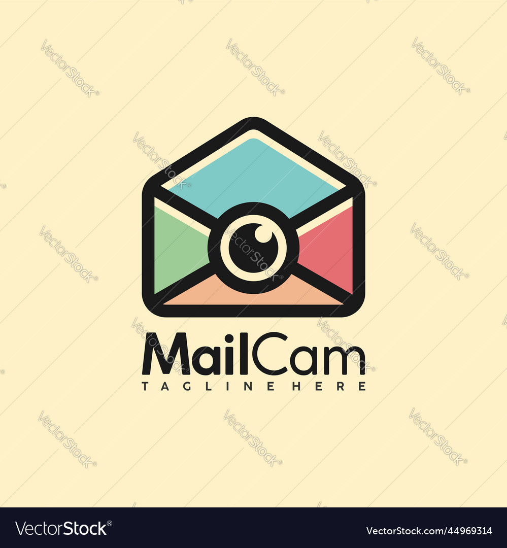 Video mail logo in candy color style