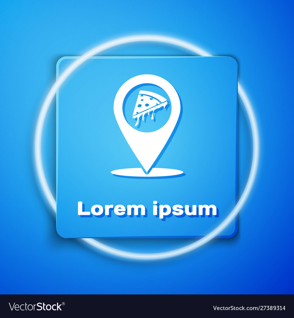 White map pointer with fast food slice pizza icon vector image White map pointer with fast food slice pizza icon