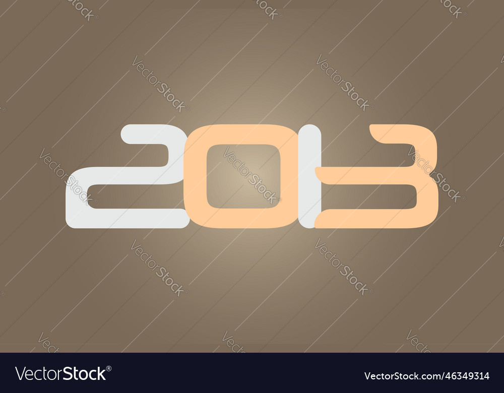 Year 2013 numeric typography text design Vector Image Year 2013 numeric typography text design