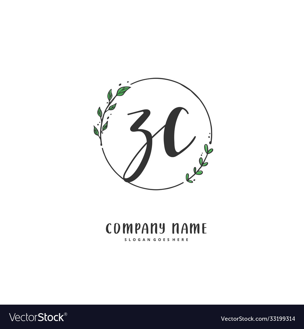 Z c zc initial handwriting and signature logo