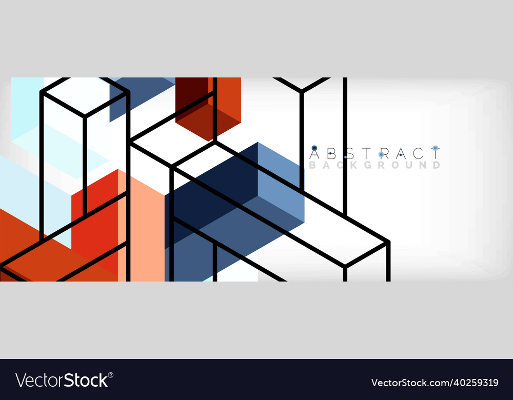 Abstract background 3d cubes cubic elements vector image Abstract background 3d cubes cubic elements