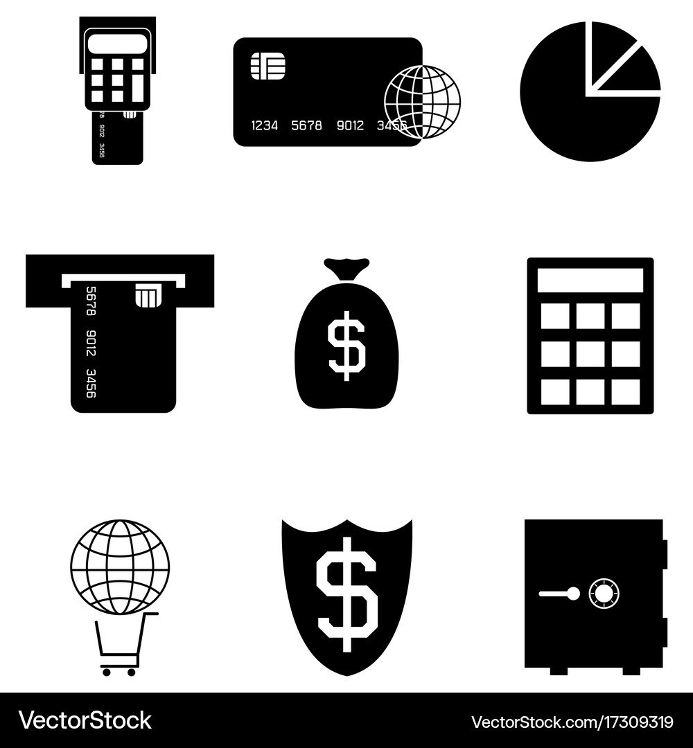 Banking icon set Royalty Free Vector Image - VectorStock