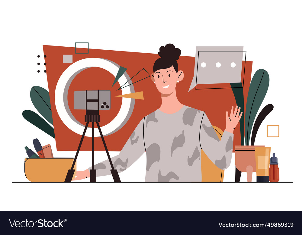Blogger record video vector image Blogger record video