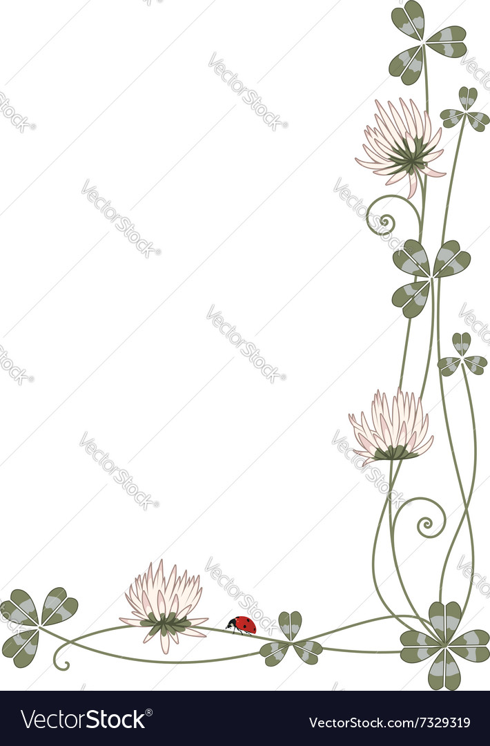 Border with clover and ladybird