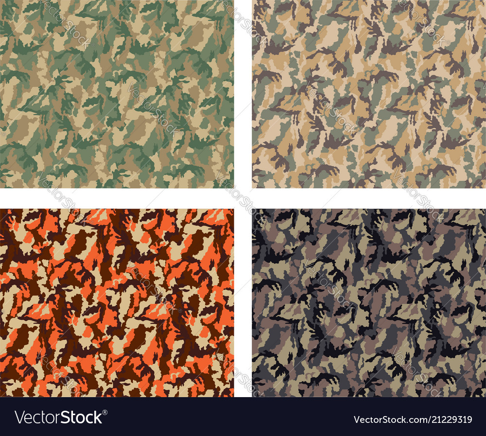 Camouflage pattern design with different color vector image Camouflage pattern design with different color