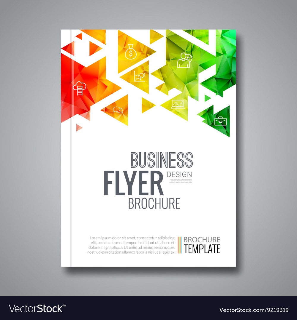 Cover report colorful triangle geometric Vector Image