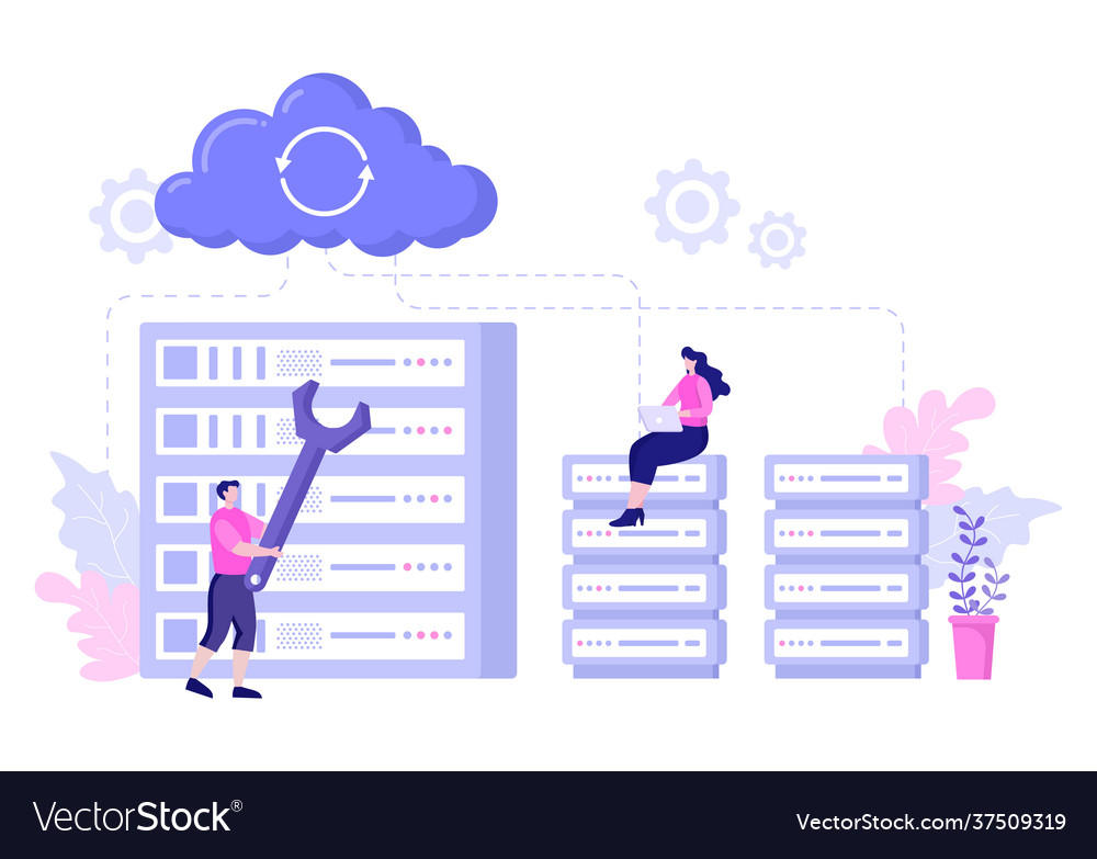 Data cloud private to access hosting or database vector image Data cloud private to access hosting or database