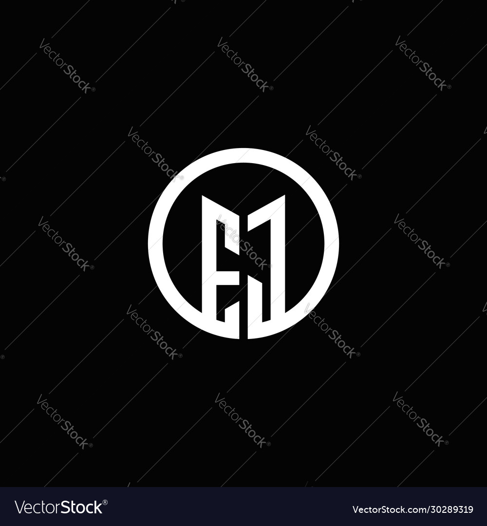 Ej monogram logo isolated with a rotating circle