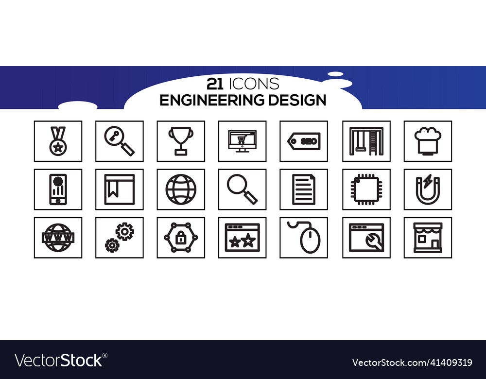 Engineering icons set contains